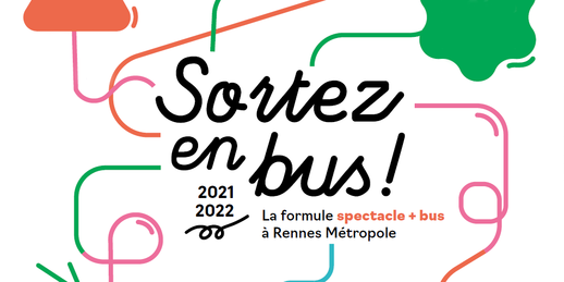 Affiche Sortez en bus présentant un plan de bus stylisé