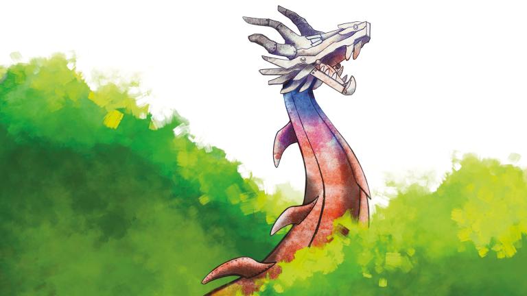 Rinaldo, opéra de plein air à l'Écomusée de la Bintinais Dragon mécanique sortant d'une forêt