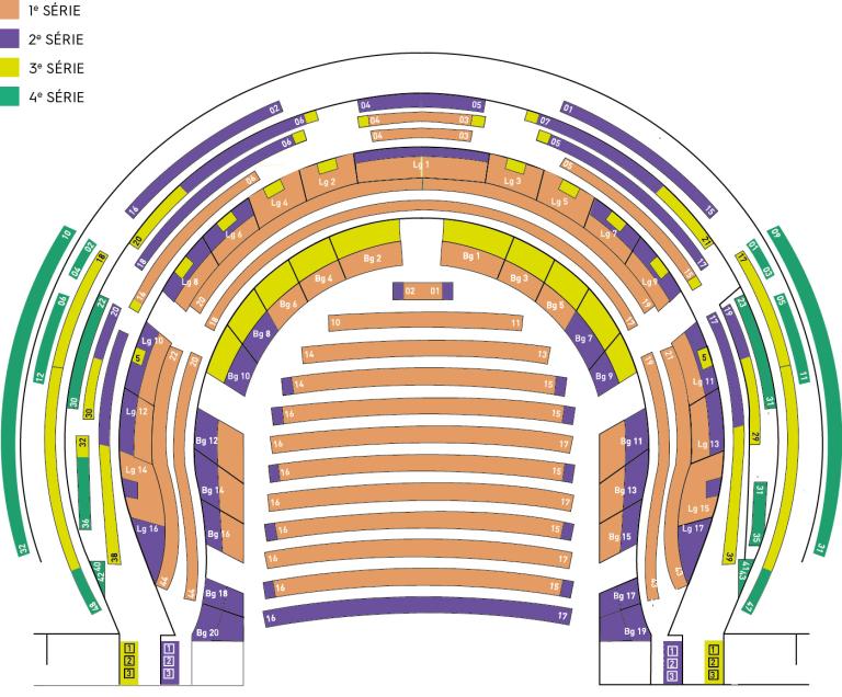 Plan de salle de l'Opéra de Rennes avec les tarifs associés